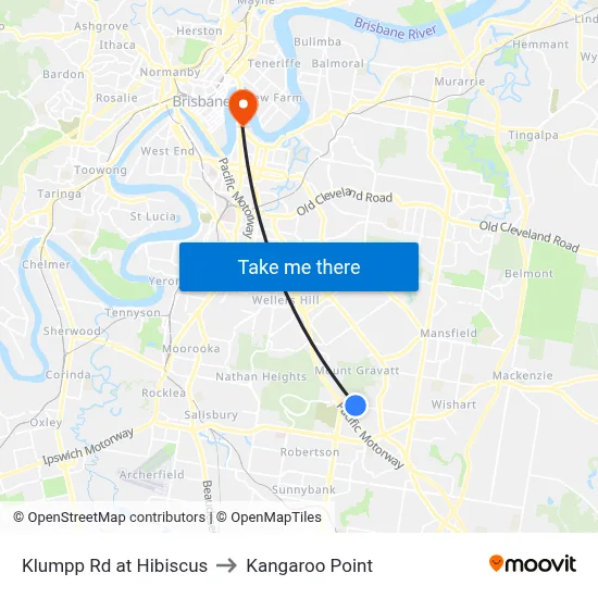 Klumpp Rd at Hibiscus to Kangaroo Point map