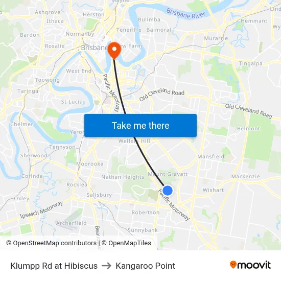 Klumpp Rd at Hibiscus to Kangaroo Point map