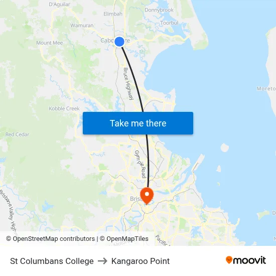 St Columbans College to Kangaroo Point map