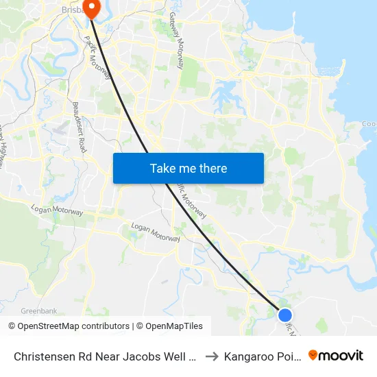 Christensen Rd Near Jacobs Well Rd to Kangaroo Point map
