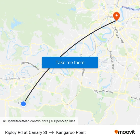 Ripley Rd at Canary St to Kangaroo Point map