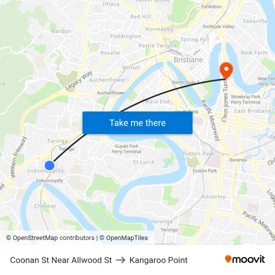 Coonan St Near Allwood St to Kangaroo Point map