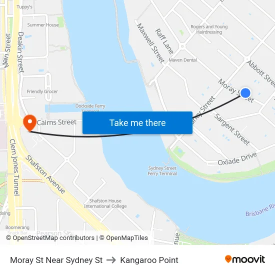 Moray St Near Sydney St to Kangaroo Point map