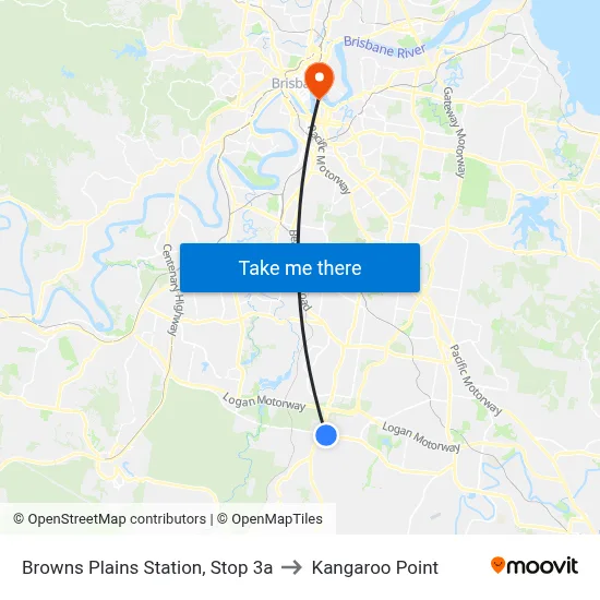 Browns Plains Station, Stop 3a to Kangaroo Point map