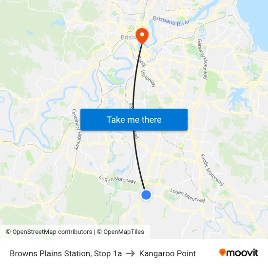 Browns Plains Station, Stop 1a to Kangaroo Point map