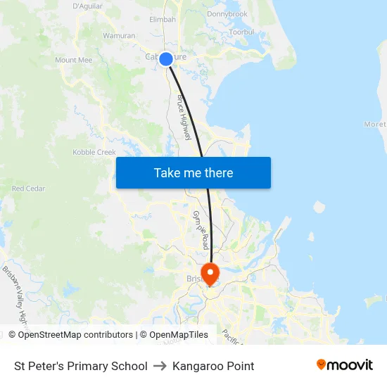 St Peter's Primary School to Kangaroo Point map