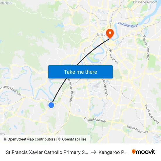 St Francis Xavier Catholic Primary School to Kangaroo Point map