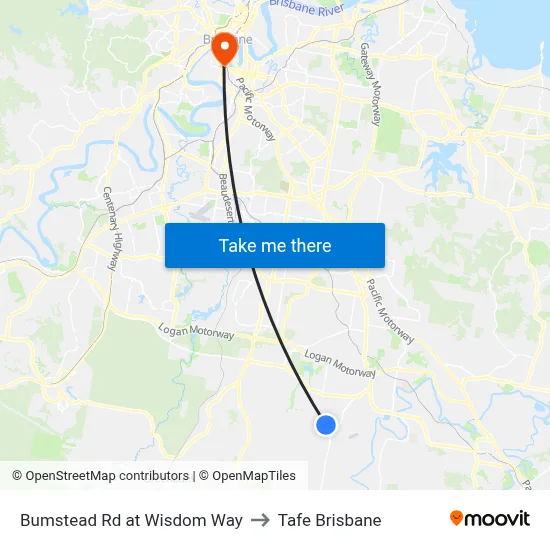 Bumstead Rd at Wisdom Way to Tafe Brisbane map
