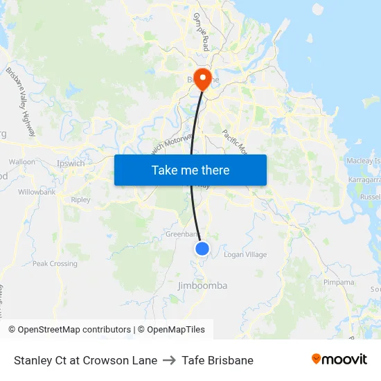 Stanley Ct at Crowson Lane to Tafe Brisbane map