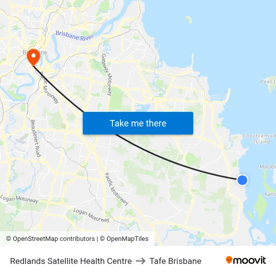 Redlands Satellite Health Centre to Tafe Brisbane map