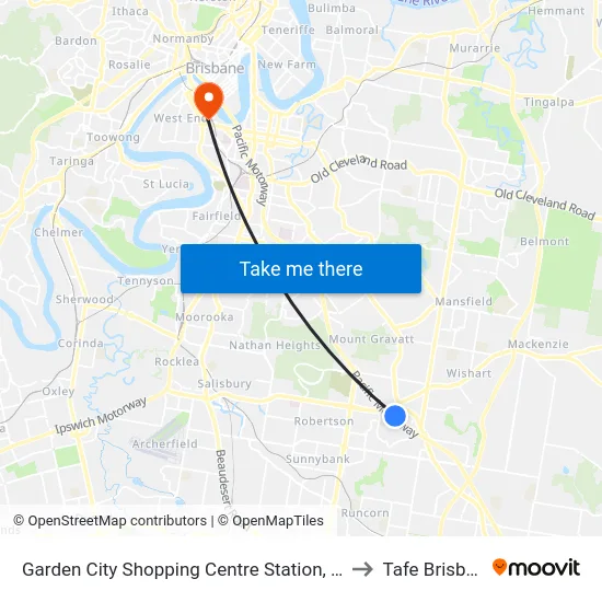 Garden City Shopping Centre Station, Stop L to Tafe Brisbane map