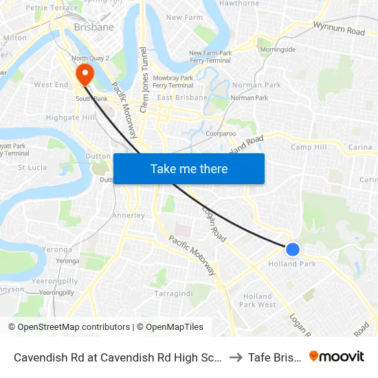 Cavendish Rd at Cavendish Rd High School, Stop 41 to Tafe Brisbane map
