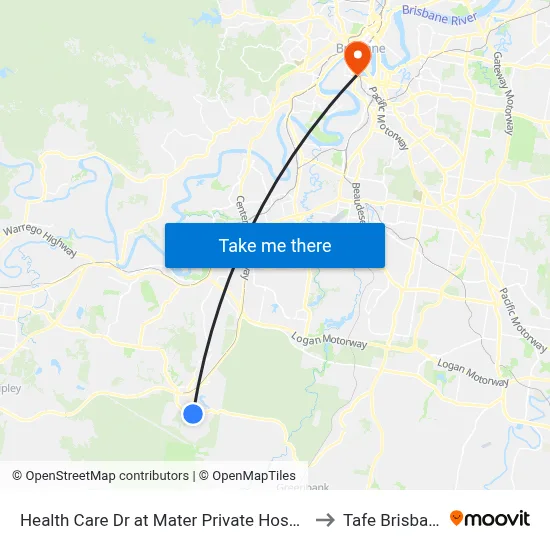 Health Care Dr at Mater Private Hospital to Tafe Brisbane map