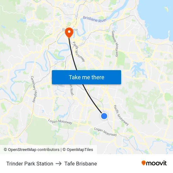 Trinder Park Station to Tafe Brisbane map