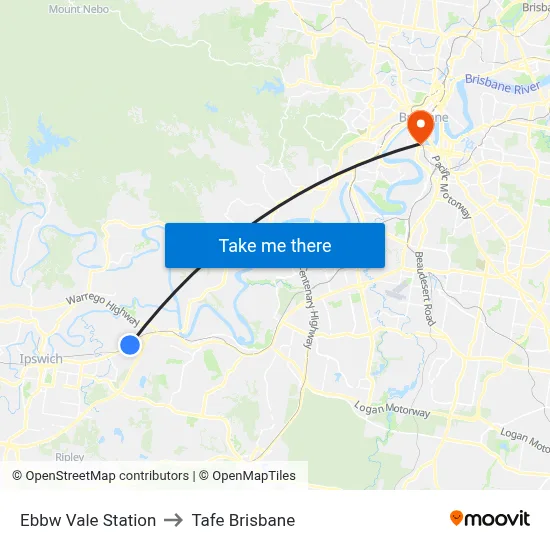 Ebbw Vale Station to Tafe Brisbane map