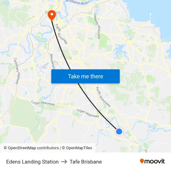 Edens Landing Station to Tafe Brisbane map