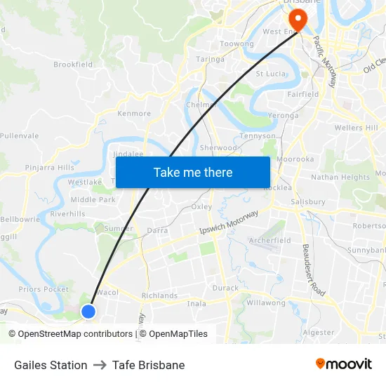 Gailes Station to Tafe Brisbane map