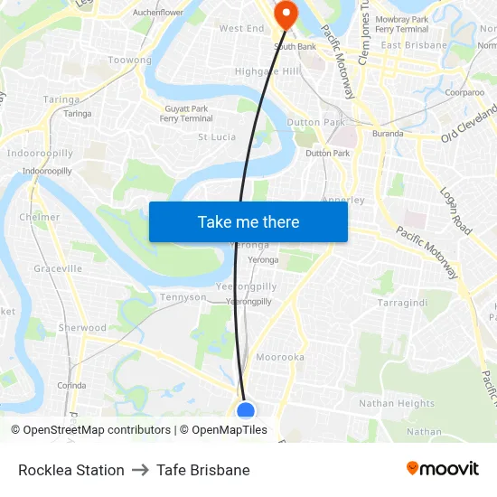 Rocklea Station to Tafe Brisbane map