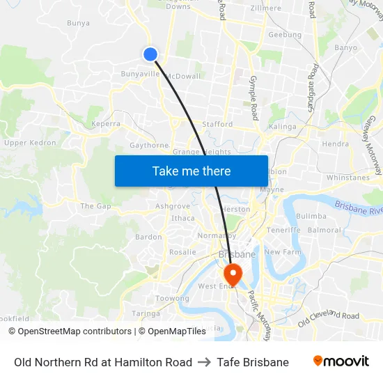 Old Northern Rd at Hamilton Road to Tafe Brisbane map