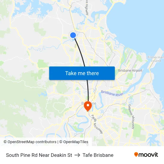 South Pine Rd Near Deakin St to Tafe Brisbane map