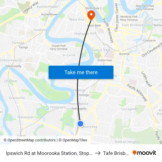 Ipswich Rd at Moorooka Station, Stop 38/39 to Tafe Brisbane map
