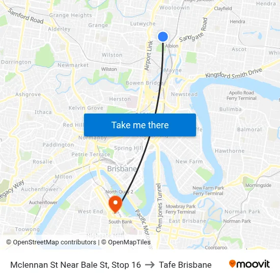 Mclennan St Near Bale St, Stop 16 to Tafe Brisbane map
