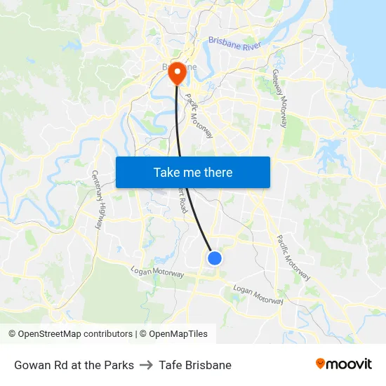 Gowan Rd at the Parks to Tafe Brisbane map