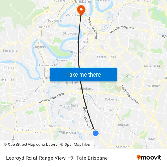 Learoyd Rd at Range View to Tafe Brisbane map