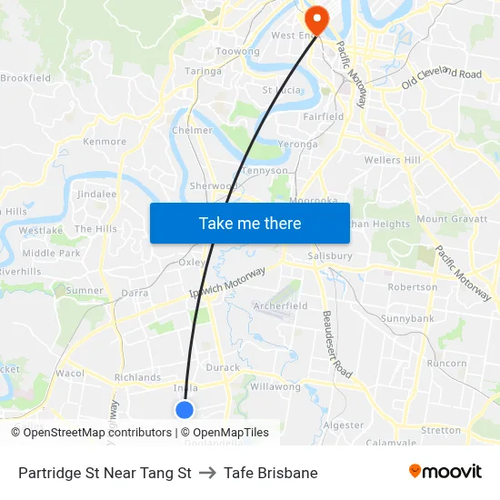 Partridge St Near Tang St to Tafe Brisbane map