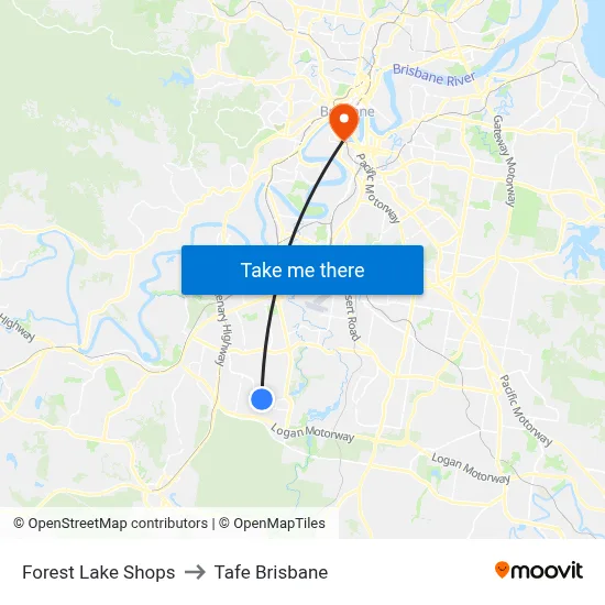 Forest Lake Shops to Tafe Brisbane map