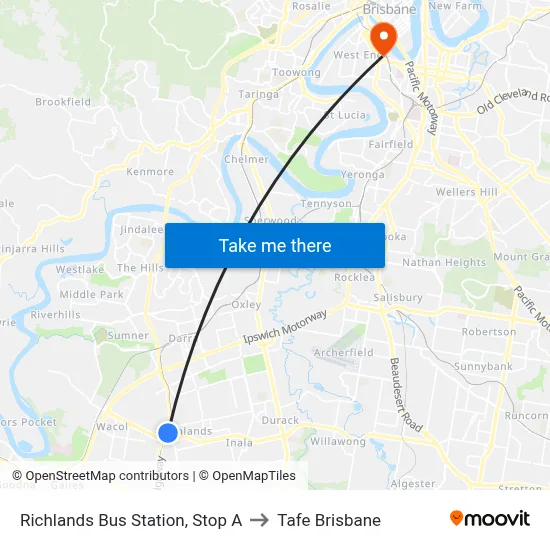 Richlands Bus Station, Stop A to Tafe Brisbane map