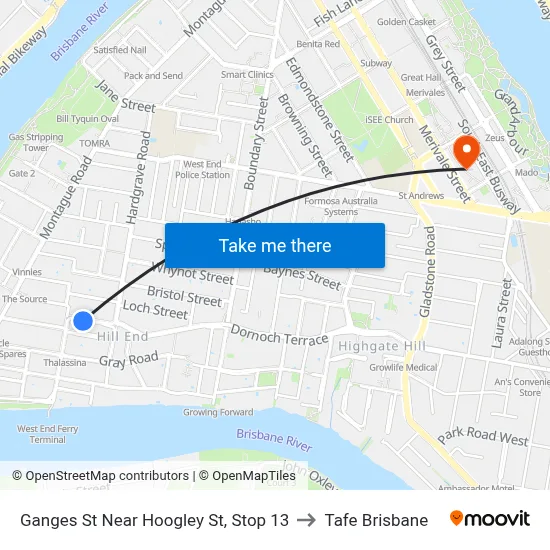 Ganges St Near Hoogley St, Stop 13 to Tafe Brisbane map