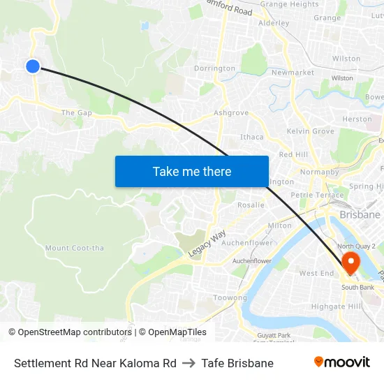 Settlement Rd Near Kaloma Rd to Tafe Brisbane map