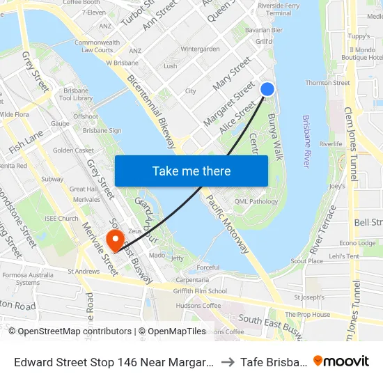 Edward Street Stop 146 Near Margaret St to Tafe Brisbane map