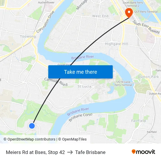 Meiers Rd at Bses, Stop 42 to Tafe Brisbane map