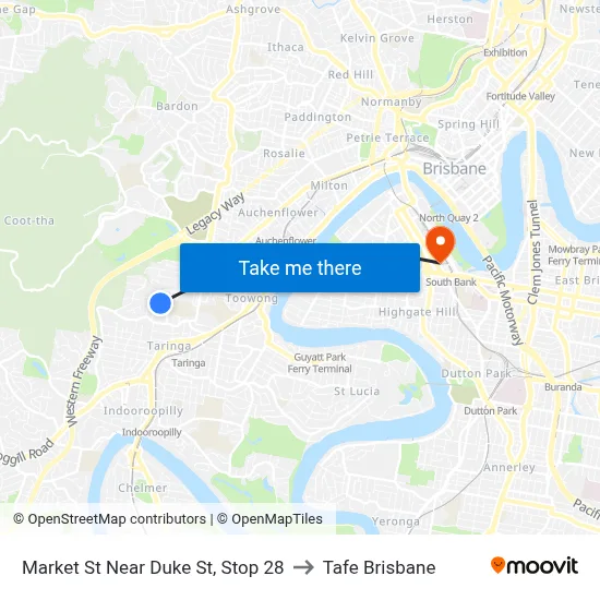 Market St Near Duke St, Stop 28 to Tafe Brisbane map