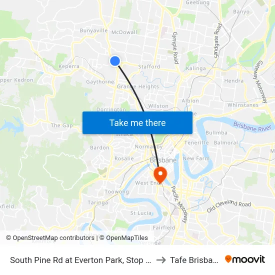 South Pine Rd at Everton Park, Stop 37 to Tafe Brisbane map