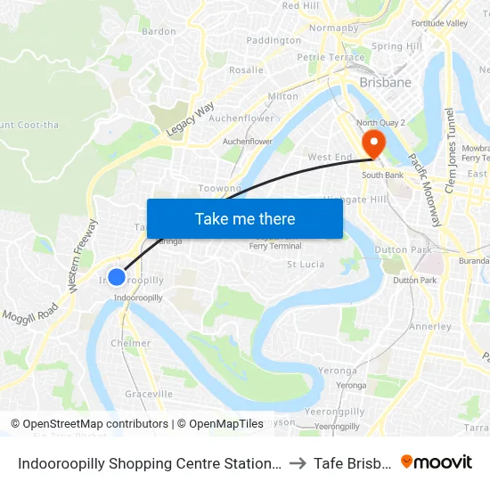 Indooroopilly Shopping Centre Station, Stop C to Tafe Brisbane map