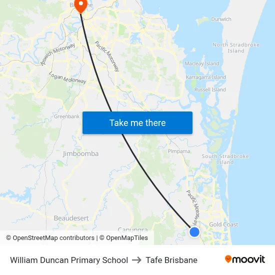 William Duncan Primary School to Tafe Brisbane map