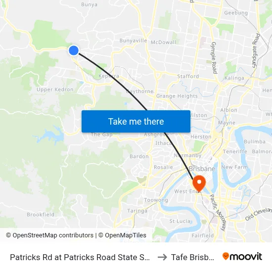 Patricks Rd at Patricks Road State School to Tafe Brisbane map