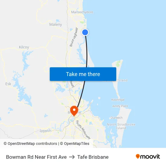 Bowman Rd Near First Ave to Tafe Brisbane map