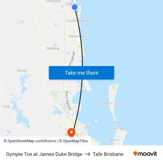 Gympie Tce at James Duke Bridge to Tafe Brisbane map