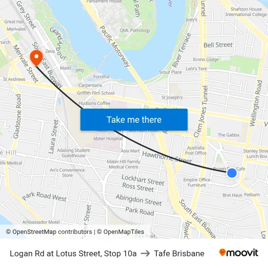 Logan Rd at Lotus Street, Stop 10a to Tafe Brisbane map