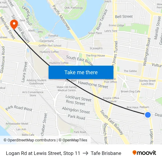 Logan Rd at Lewis Street, Stop 11 to Tafe Brisbane map