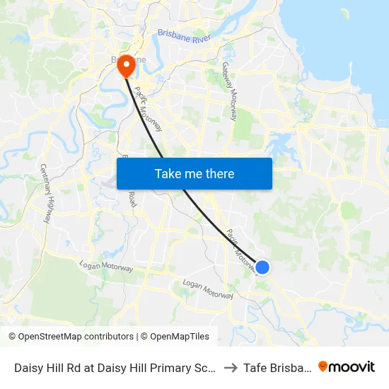Daisy Hill Rd at Daisy Hill Primary School to Tafe Brisbane map