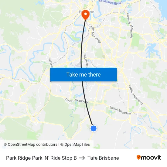 Park Ridge Park 'N' Ride Stop B to Tafe Brisbane map
