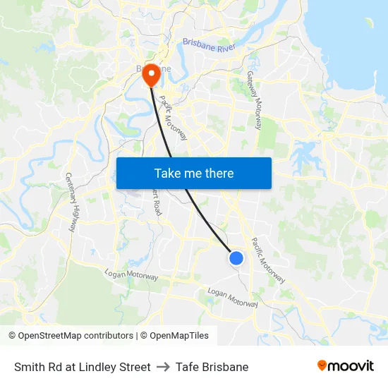 Smith Rd at Lindley Street to Tafe Brisbane map