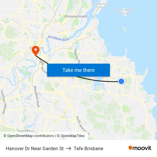 Hanover Dr Near Garden St to Tafe Brisbane map