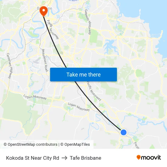 Kokoda St Near City Rd to Tafe Brisbane map
