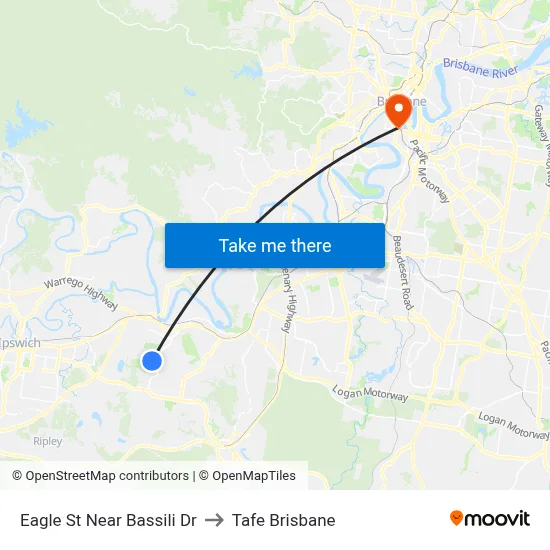 Eagle St Near Bassili Dr to Tafe Brisbane map